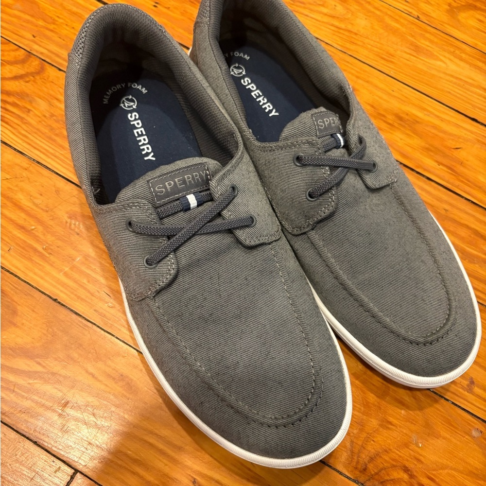 Sperry Men's Gray Canvas Deck Shoes